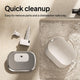 Disassembled PETLIBRO fountain parts being washed in a sink to demonstrate quick cleanup.