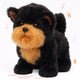 Realistic black and tan plush Yorkshire Terrier electronic toy puppy standing