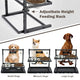 Elevated double feeder for dogs with adjustable height during meals