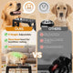 Comparison chart showing how elevated dog bowls improve posture and spinal health versus floor feeding.