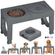 Diagram illustrating five adjustable height settings from 3.15 to 13.78 inches for growing pet sizes