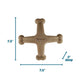 7.5-inch cross-shaped dog chew toy with four ends for gnawing, made from a real-wood blend.
