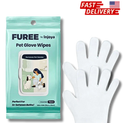 Furee pet glove wipes packaging with gloves.