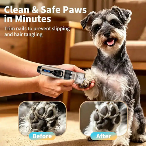 Gooad dog grooming clippers kit gold — cordless rechargeable pet hair trimmer for cleaning matted paw pad hair and preventing slips