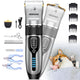 Silver edition of the GOOAD cordless pet clipper kit with full grooming accessories and digital battery display panel.