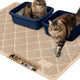 Extra large jumbo beige Gorilla Grip cat litter mat supporting two side-by-side litter boxes