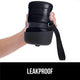 Folded leakproof Gorilla Grip portable dog water bottle held in hand