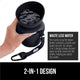 Hand squeezing Gorilla Grip dog water bottle to fill integrated bowl