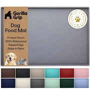 Gorilla Grip Waterproof Raised Edge BPA Free Silicone Pet Feeding Mat for Dogs and Cats - available at PawVortex