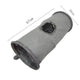 Gray pet tunnel with measurements on white background.