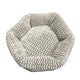 Gray textured pet bed on a white background.