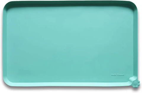 CoolMint bright mint green silicone pet feeding tray with non-slip backing.