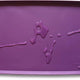 Eggplant deep purple silicone pet bowl feeding mat with raised protective border.
