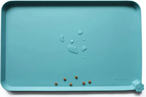 Glacier pale icy blue waterproof silicone pet bowl placemat.