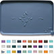 Gray waterproof silicone pet food mat by Hoki Found showing liquid beads on top.