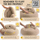 Step-by-step guide on how to fluff and restore shape to a plush donut pet bed