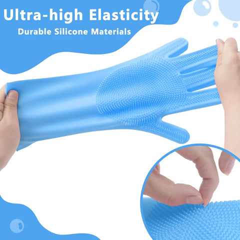 Silicone Pet Grooming Gloves – Dog & Cat Bath Scrubber Brush