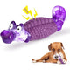 Purple alligator-shaped squeaky dog toy designed for aggressive chewers with a built-in internal squeaker.