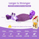 Size and weight specifications for a 8.6-inch heavy-duty dog toy suitable for medium, large, and giant breeds up to 120lbs.