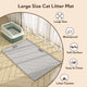 Large 22 by 34 inch waterproof silicone cat litter mat dimensions and feature icons