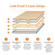 Infographic displaying the 5-layer leak-proof design and polymer core of a dog training pad