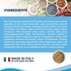 List of ingredients with visual of various food items and 'Made in Italy'.