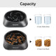 Capacity guide for the medium MateeyLife bowl showing it holds 2 cups of food or water.