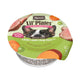 Single cup of Merrick Lil Plates grain free Little Lamb Chop Stew small breed wet dog food featuring a Boston Terrier.