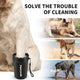 Dog paw cleaner cup effectively removing mud, sand, and dust from dirty paws after outdoor walks.