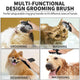 Multifunctional silicone pet grooming brush used for washing, deshedding, and massaging dogs and cats.