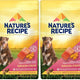 Two 4 lb bags of Nature's Recipe Grain Free Salmon, Sweet Potato & Pumpkin dry dog food side by side.