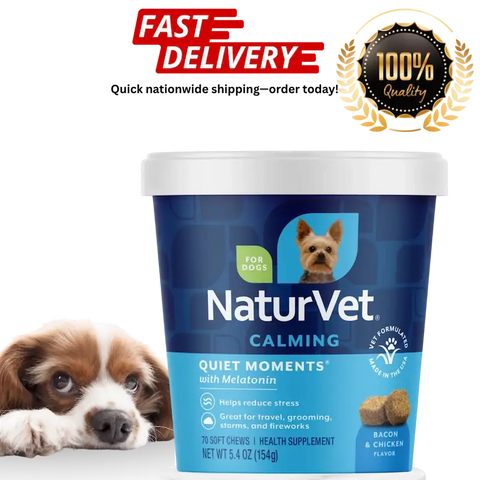 NaturVet Calming Quiet Moments supplement for dogs.