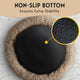 Underside of a plush pet bed showing the non-slip anti-skid rubberized grips