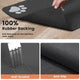 Close-up of the 100% rubber anti-skid backing and scratch-resistant surface of a pet feeding mat.