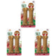 Three retail packages of roast beef flavored Nylabone healthy edible dog treats.