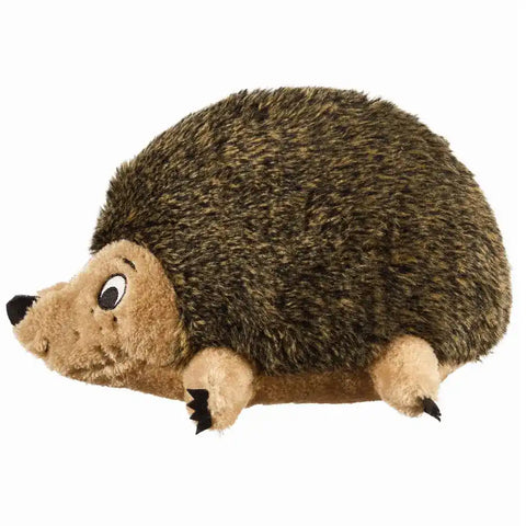 Outward Hound hedgehog plush dog toy, isolated on a white background.