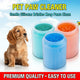 Paw cleaning cup with soft silicone bristles for gentle muddy paw cleaning.