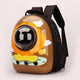 Pet carrier with cartoon design on a white background