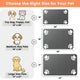 Size comparison chart for pet mats ranging from 12x20 to 17x27 inches for toy, medium, and large pets.