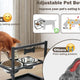 Pet feeding station with adjustable bowls, showing healthy vs poor eating posture