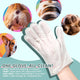 Product infographic showing a wearable pet grooming glove wipe with specific application circles for a beagle dog's ears, paws, hind area, and coat