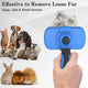 Product  featuring the blue slicker brush alongside a variety of pets including dogs, cats, rabbits, and guinea pigs.