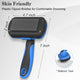Diagram showing the 7-inch length and 4.7-inch width of the brush, with a balloon test highlighting skin-friendly plastic tips.