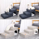 Pet steps with a dog on top in a home setting.
