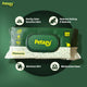 Petazy chamomile 100 wipes package detailing benefits: gently calms sensitive skin, reduces itching and redness, removes dirt, and moisturizes paws.