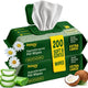 Petazy chamomile scented hypoallergenic dog wipes pack of 200 with natural coconut oil and aloe vera extracts.