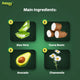Main natural ingredients of Petazy pet wipes including Aloe Vera, Yucca Roots, Avocado, and Chamomile for sensitive skin.