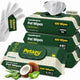Multi-pack bundle of Petazy unscented 6-in-1 hypoallergenic puppy wipes for paws, face, ears, and fur, featuring 4 bonus textured grooming gloves.