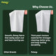 Comparison between regular flimsy pet wipes and Petazy thick pearl-texture dog cleaning wipes showing durability and grip.