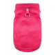 Pink fleece dog sweater on a white background